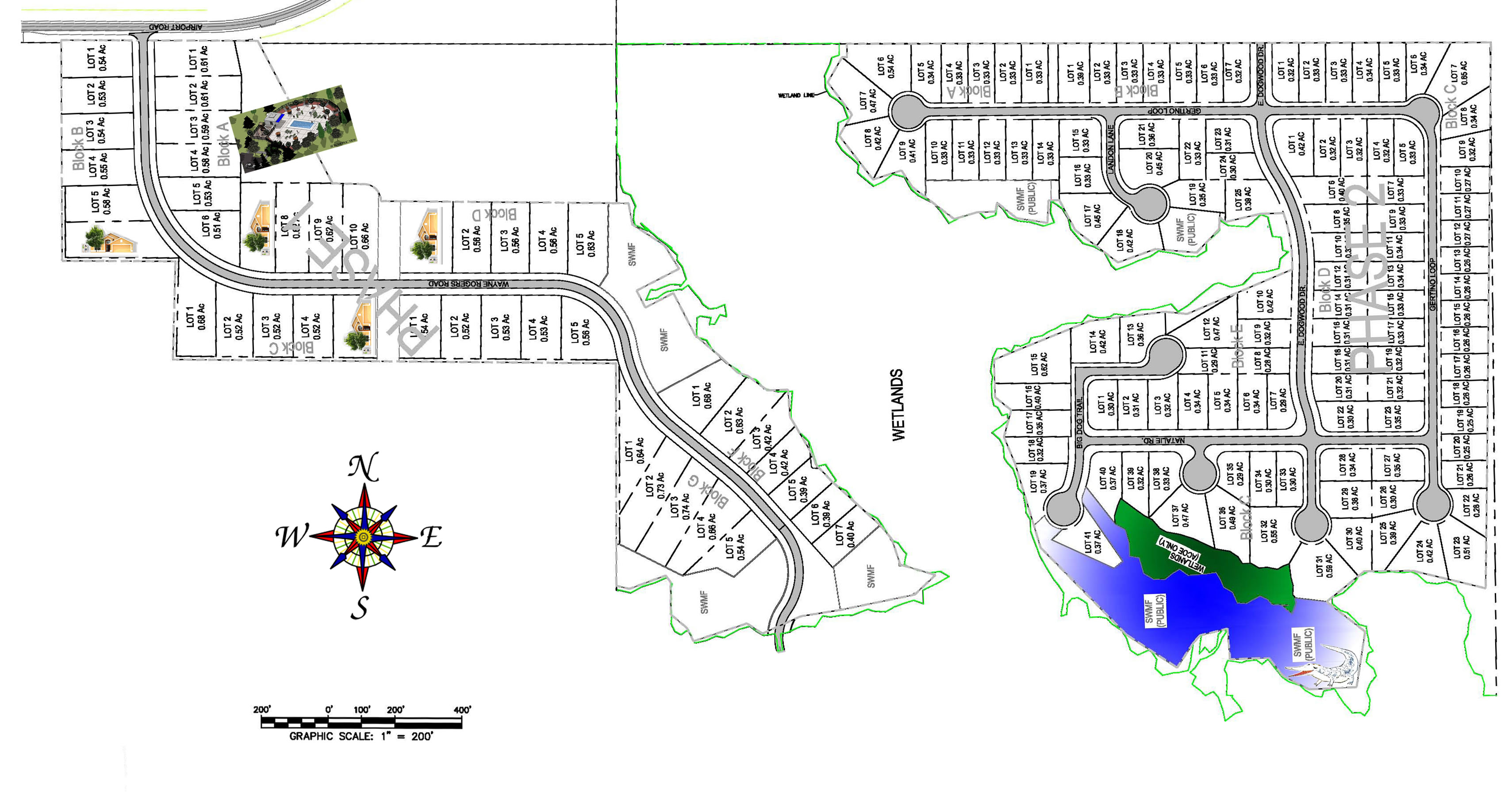 Willow Creek Plantation - Plat Map, Phases 1 and 2